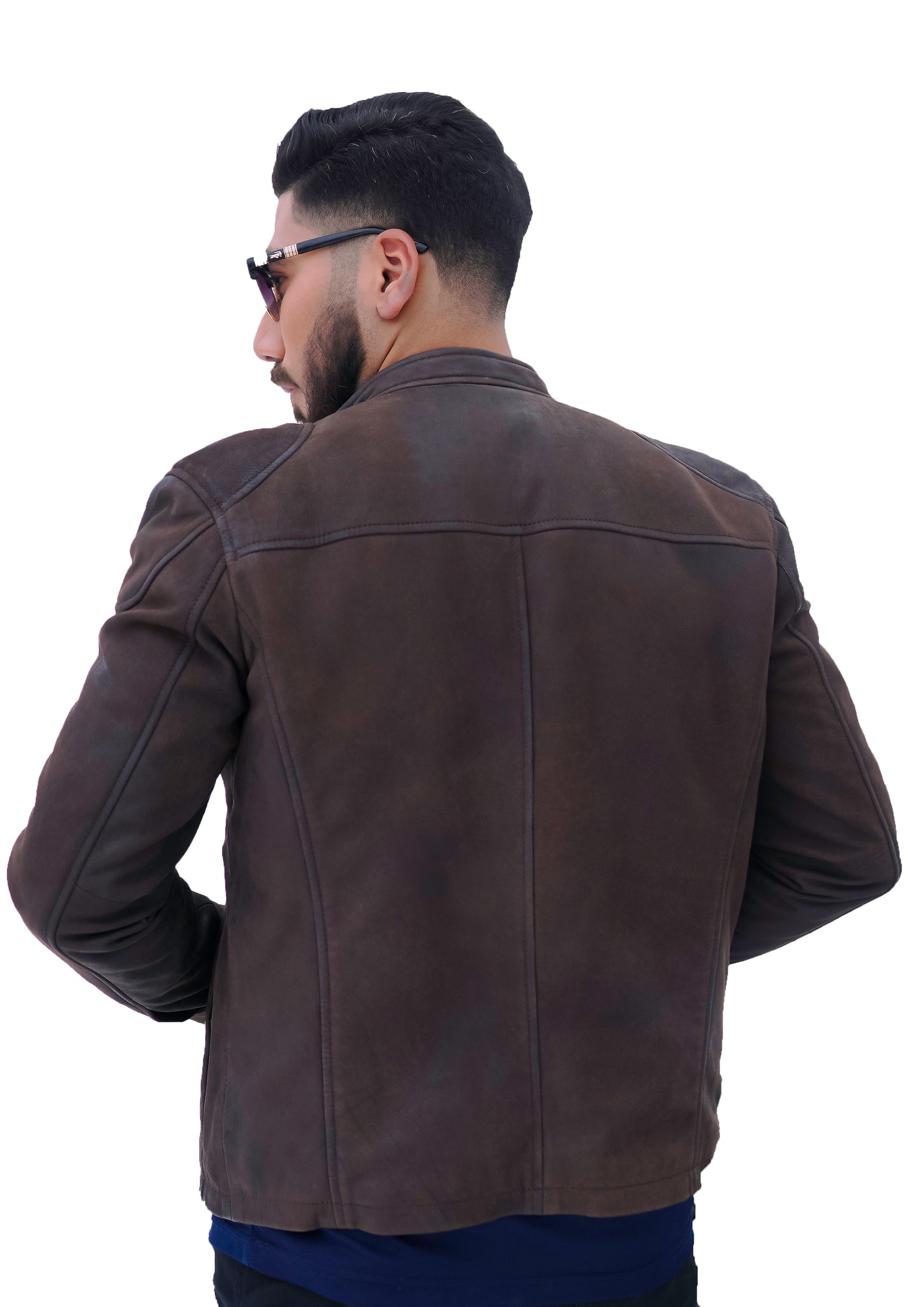 NEW MENS CHOCO BROWN REAL LAMBSKIN NUBUCK SNUFF PREMIUM LEATHER JACKET