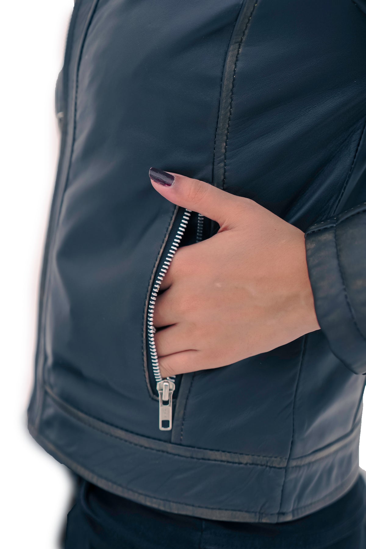 Women's Black Rub Off Biker Lambskin Leather Jacket | Majestic Leather Majestic Leather