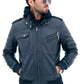 New Mens Genuine Real Leather Jacket Black Bomber Winter Hooded Jacket Coat