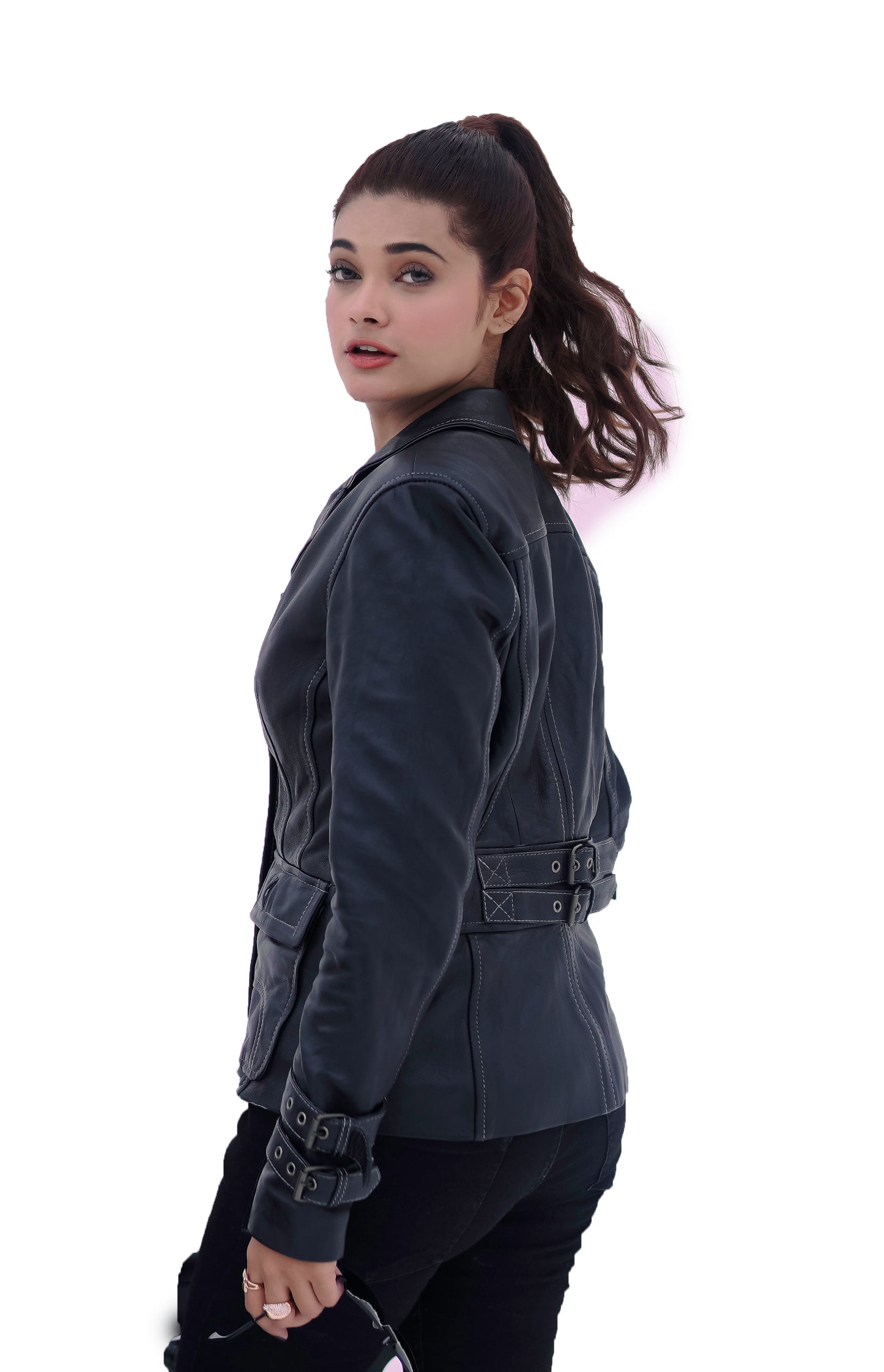 NEW WOMEN DAMEN REAL SOFT LAMBSKIN BLACK LEATHER BLAZER COAT