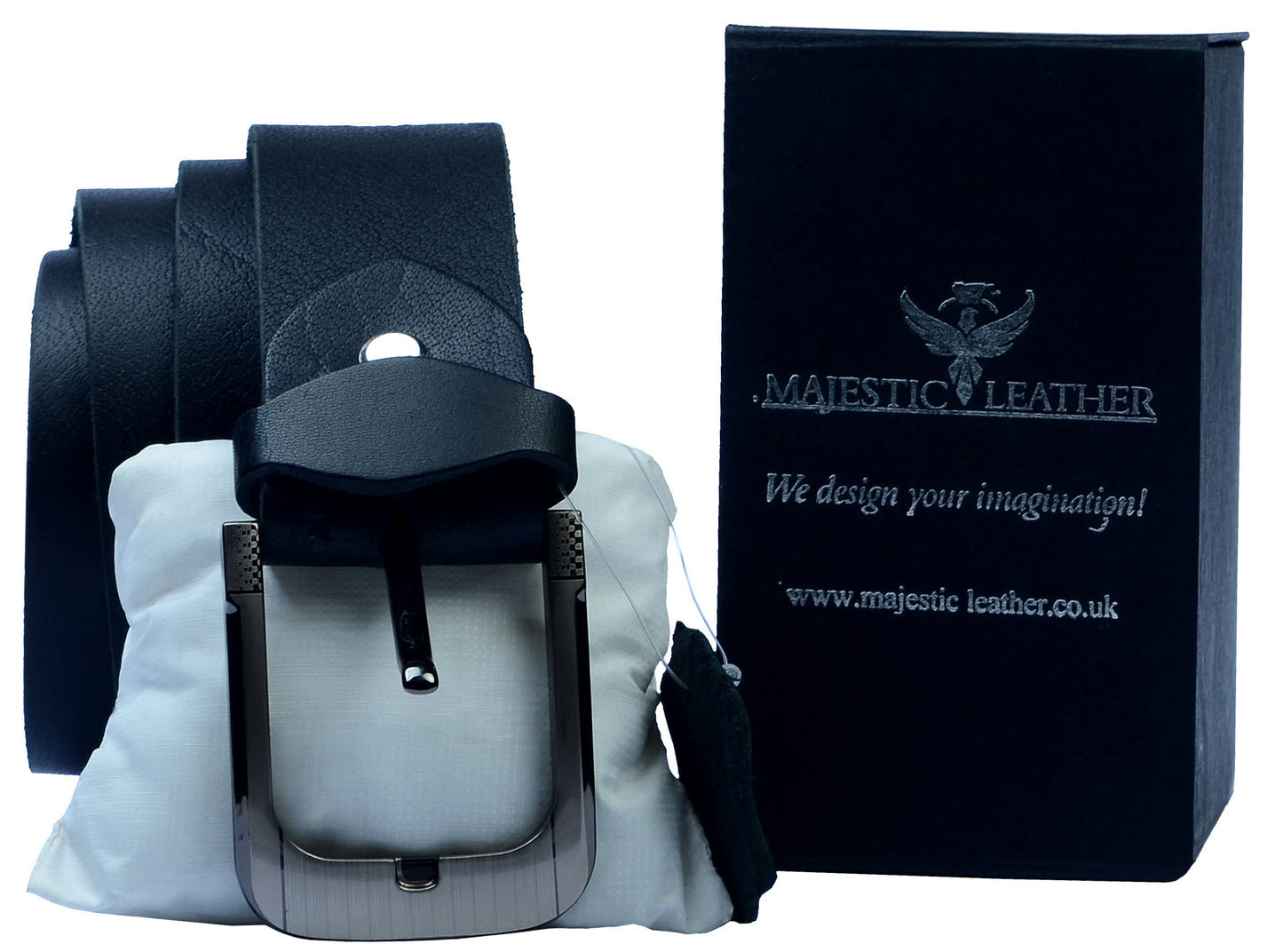 Men's Rustic Buffalo Black Geninune Leather Jeans Belt - Regular sizes Available Majestic Leather