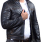 Men's New Contraband Diamond Distressed Black Vintage Look Biker Leather Jacket