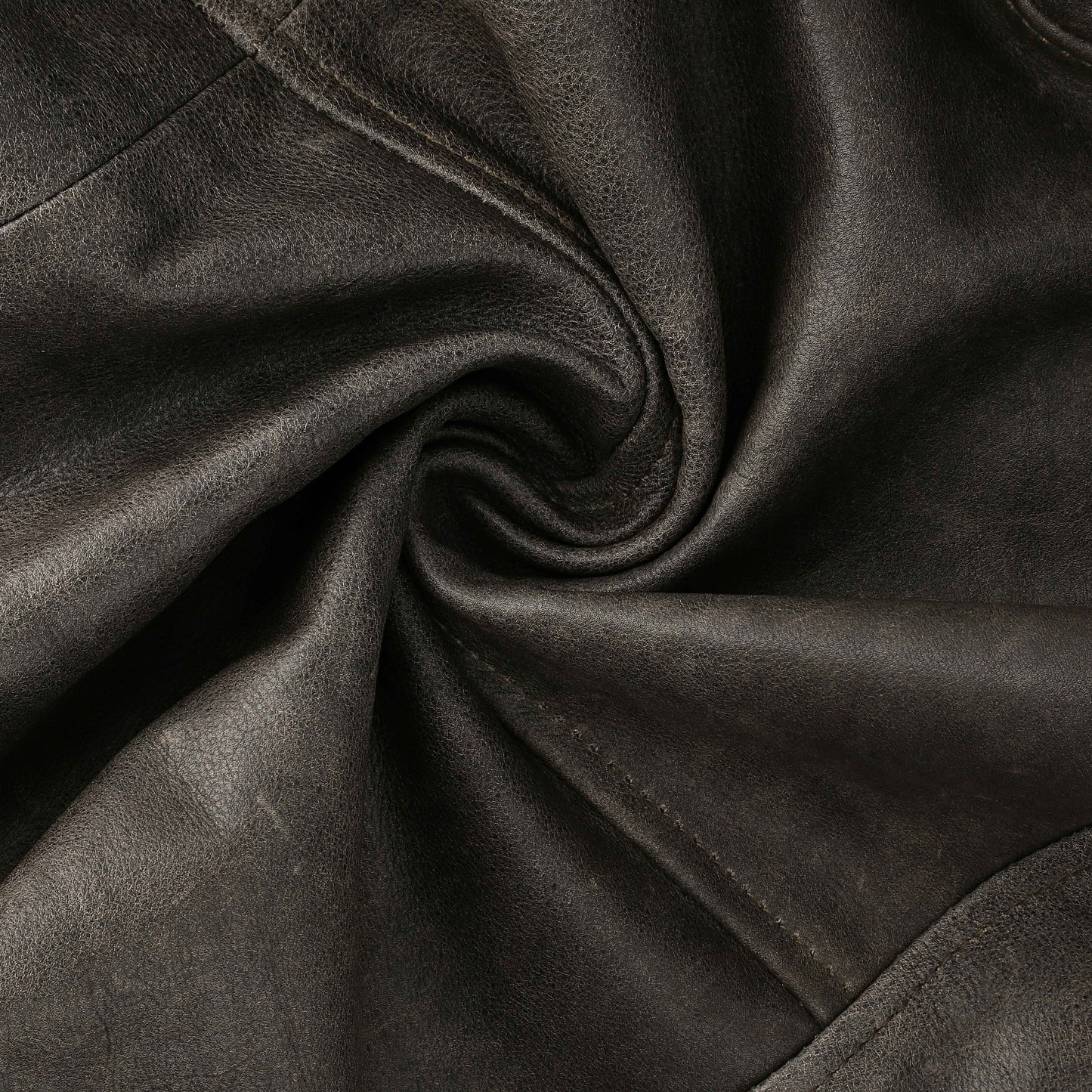 A-2 Flight Bomber Grey Leather Jacket | Majestic Leather — collar detail | Majestic Leather UK