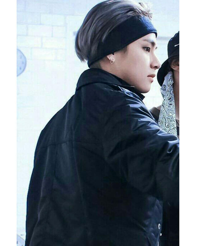 Women Biker - BTS V Kim Taehyung Mic Drop Jacket — collar detail | Majestic Leather UK