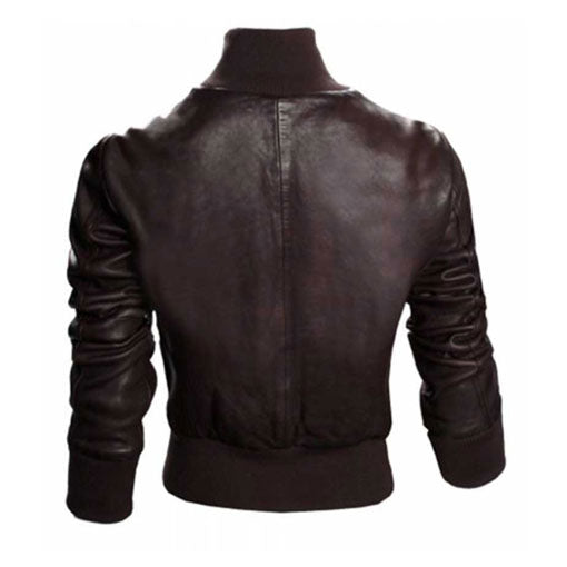 Womens Bomber Jacket — back view | Majestic Leather UK