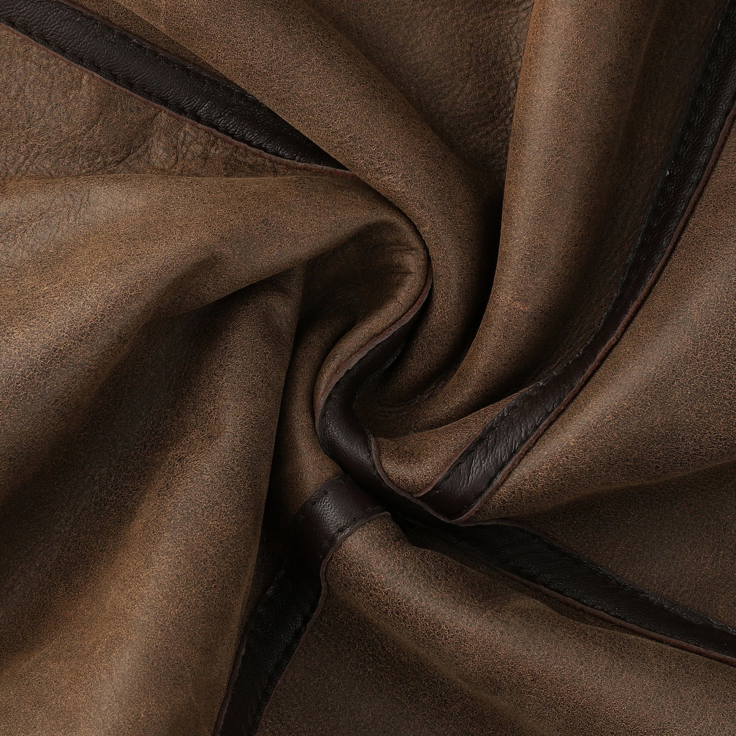 Mens Brown Biker Real Leather Jacket Fur Lining | Majestic Leather — collar detail | Majestic Leather UK