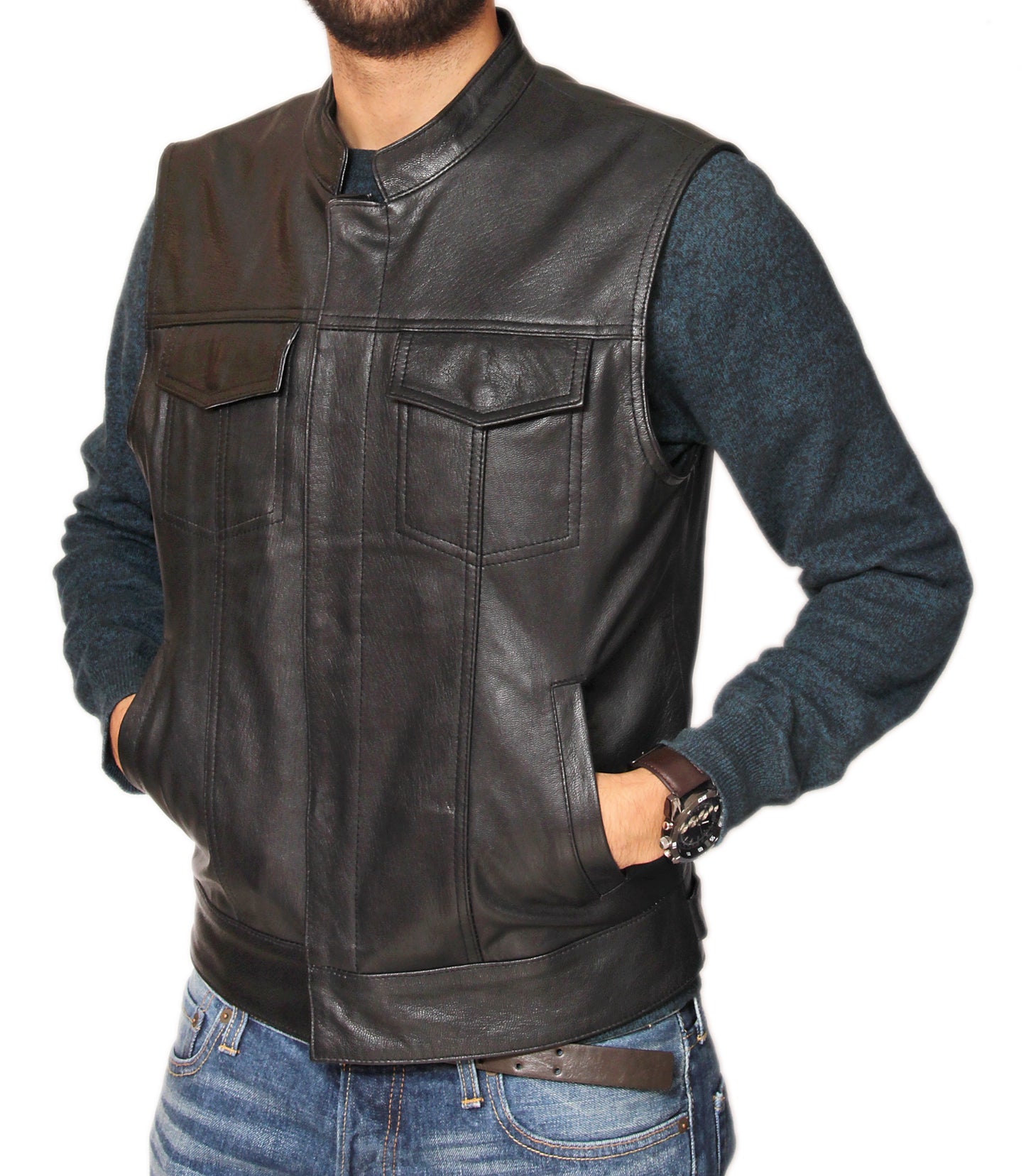 Walking Dead David Morrissey (Governor) Quilted Vest | Majestic Leather Majestic Leather