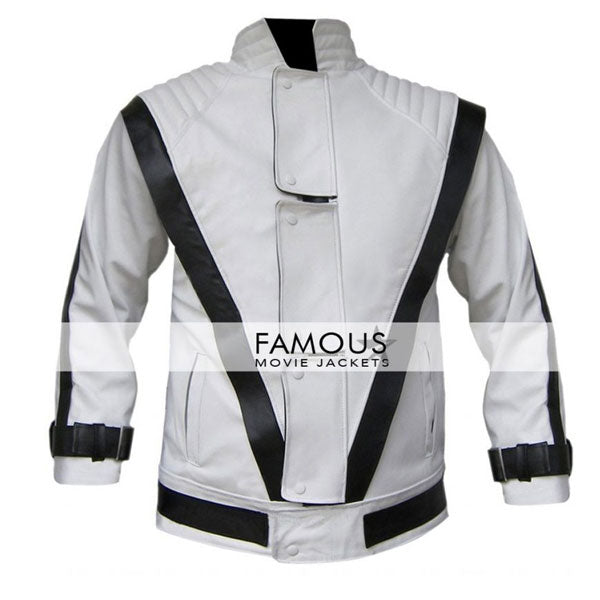 Michael Jackson White Thriller Replica Jacket — front view | Majestic Leather UK