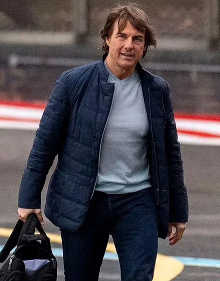 Mission Impossible The Final Reckoning Ethan Hunt Blue Parachute Bomber Jacket