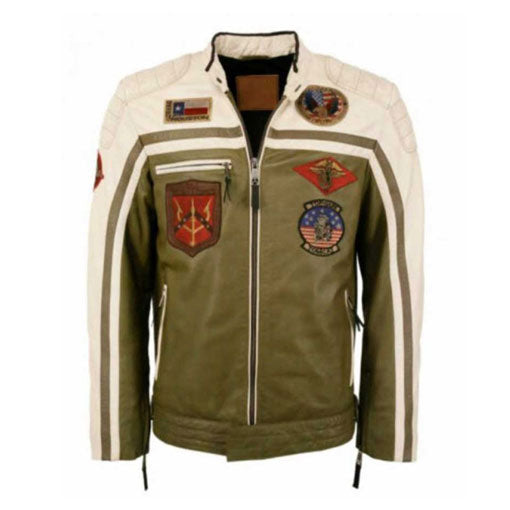 Men's Biker Jacket — front view | Majestic Leather UK