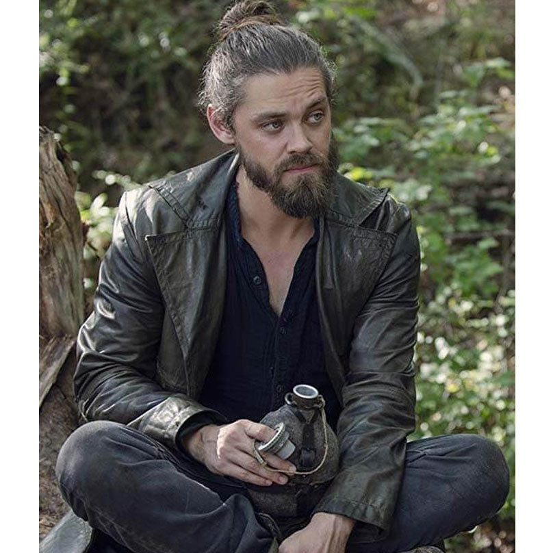 Tom Payne Walking Dead Trench Coat | Majestic Leather — side profile | Majestic Leather UK