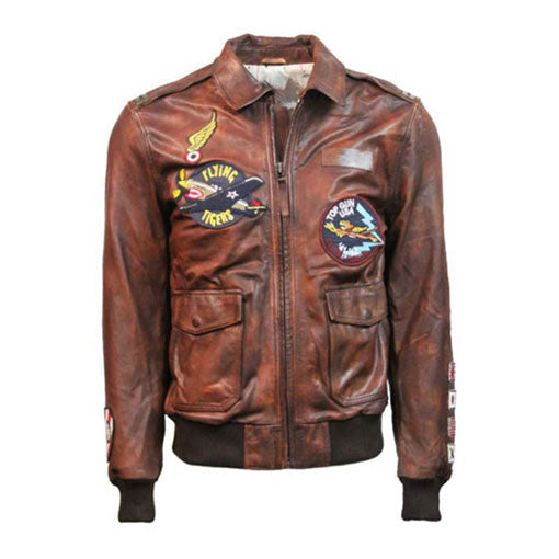 Men's Flying Tigers Bomber Jacket — front view | Majestic Leather UK