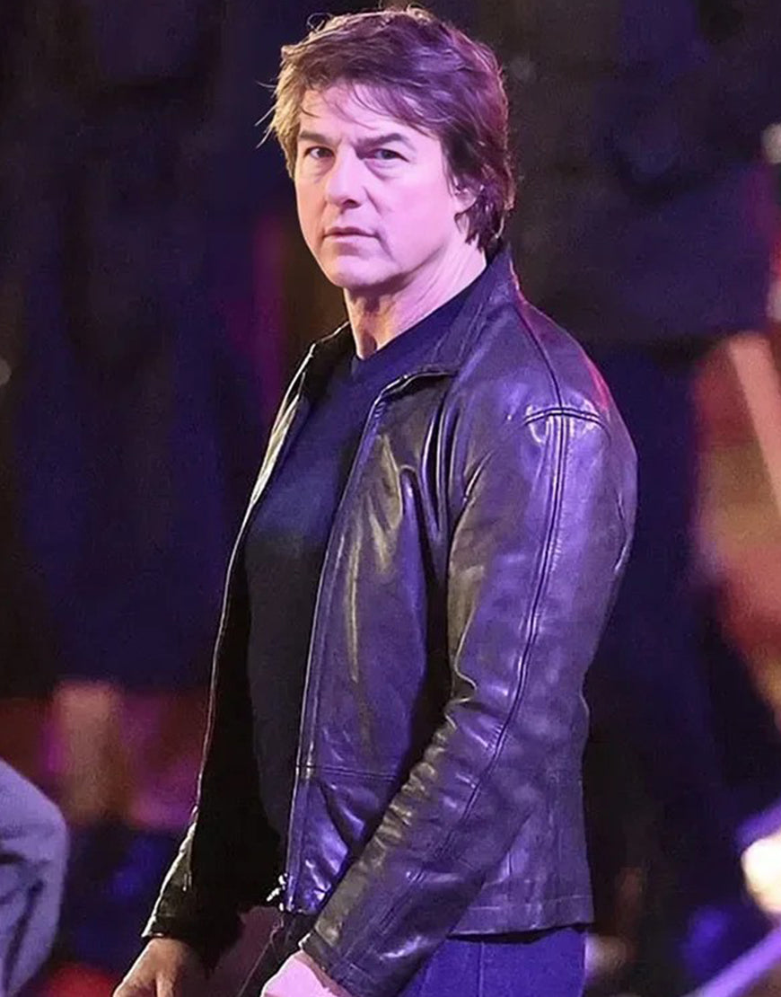 Tom Cruise Film Mission Impossible The Final Reckoning 2025 Ethan Hunt Black Leather Jacket