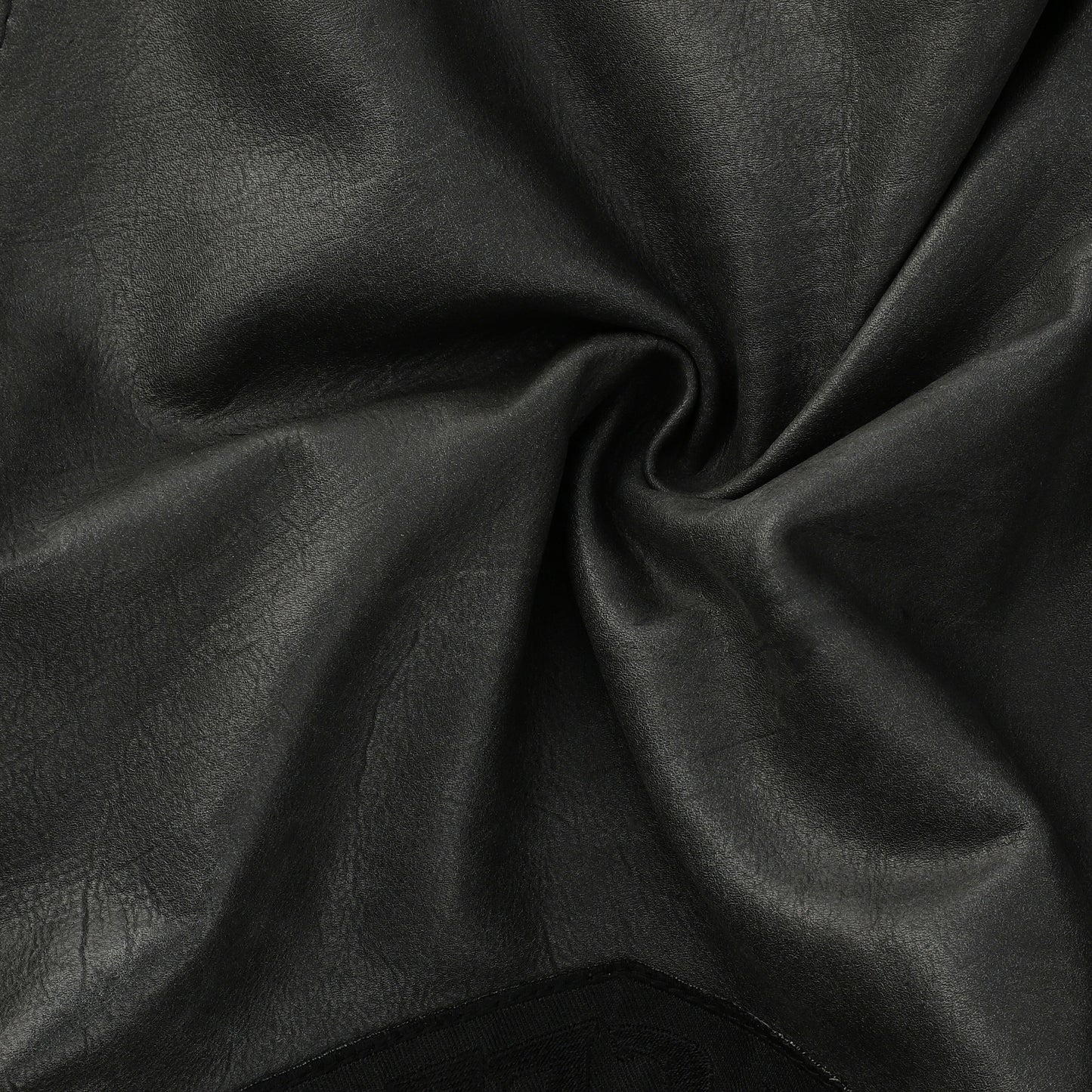 Mens Distress Black Biker Real Leather Jacket | Majestic Leather — collar detail | Majestic Leather UK