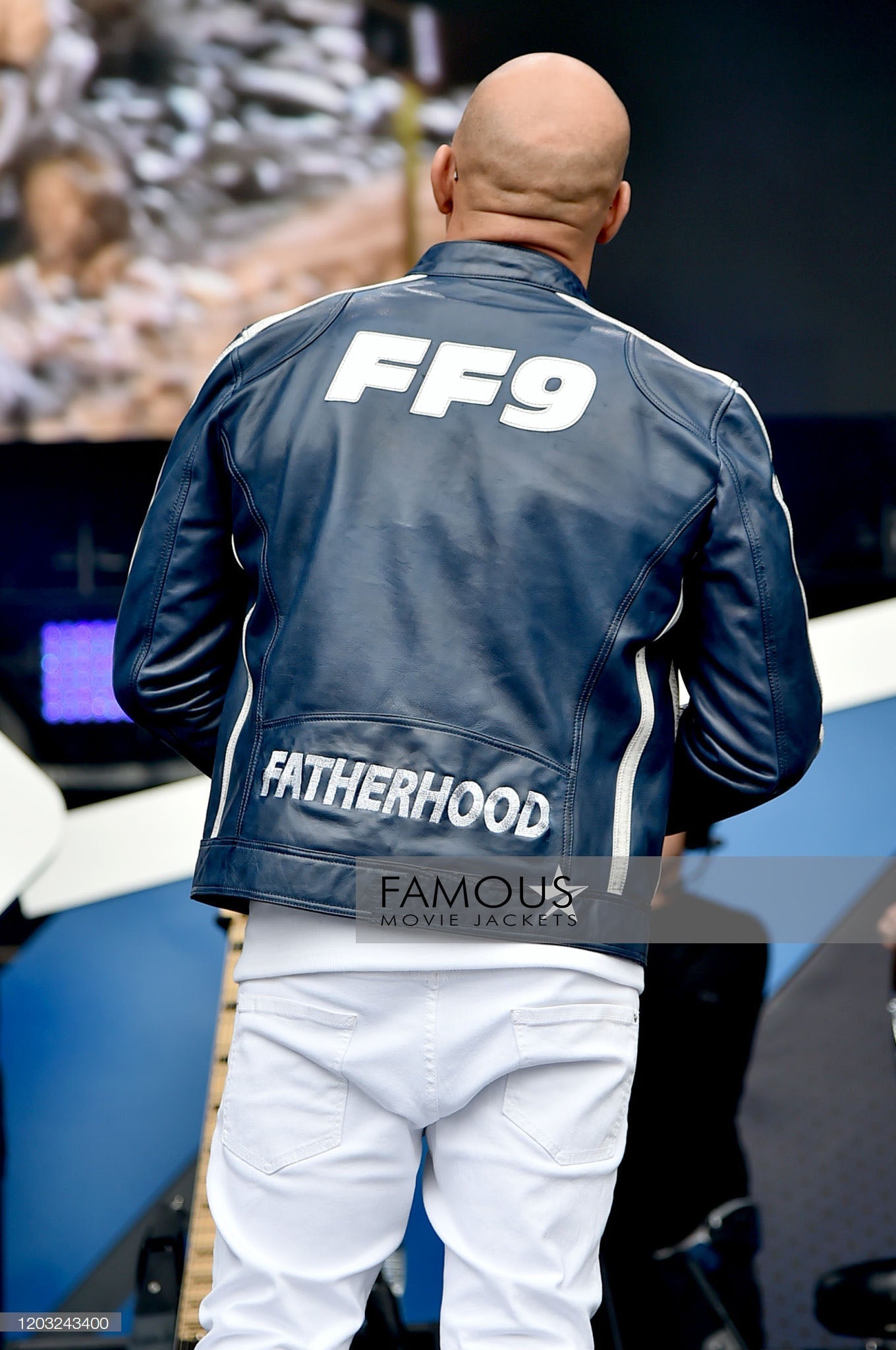 The Road To F9 Concert Vin Diesel Leather Jacket | Majestic Leather — collar detail | Majestic Leather UK