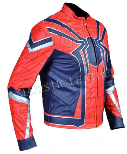 Spiderman Armor Avengers Infinity War Faux Leather Costume Jacket