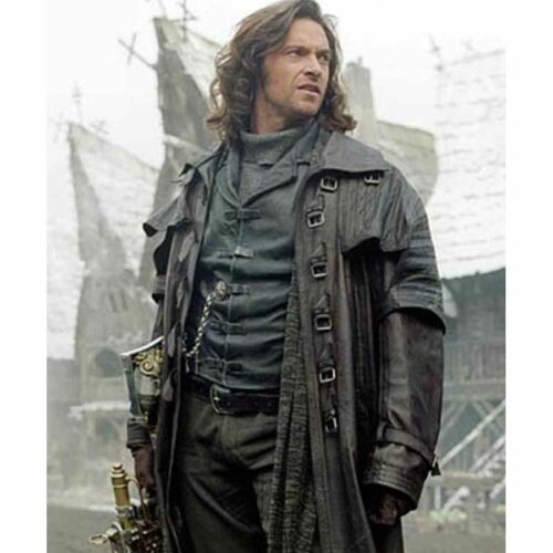 Men's Steampunk Gothic Faux Leather Trench Coat Jacket Hugh Jackman Van Helsing Coat