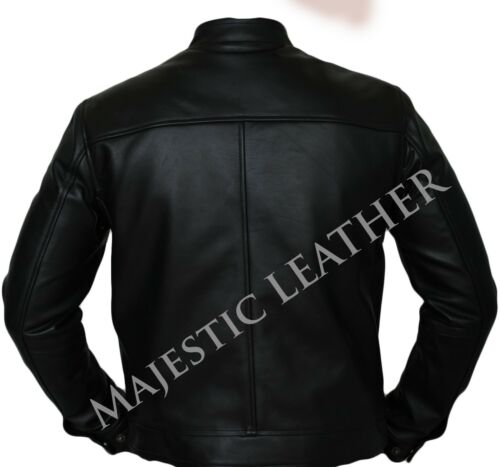 Steve McQueen Le Mans Driver Heuer Grandprix Original Black Biker Leather Jacket
