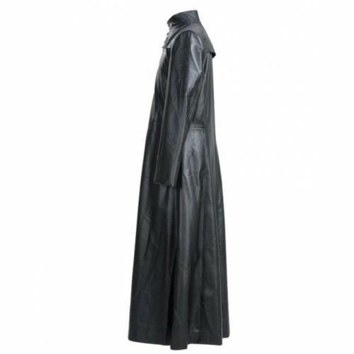 Neo Matrix Trenchcoat Keanu Reeves Schwarzer Leder Trenchcoat Gothic Jacke
