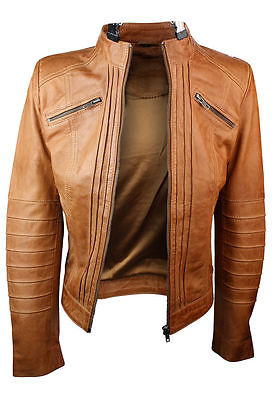 New Women Ladies Biker Brown Genuine Real Leather Jacket Majestic Leather