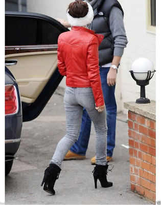 Red Women's Moto Lambskin Real Leather Jacket Motorcycle Slim fit Biker Jacket Majestic Leather