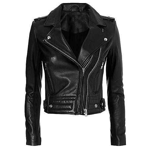Beliebte Damen Las Vegas Black Brando Taillenlange Damen Lederjacke