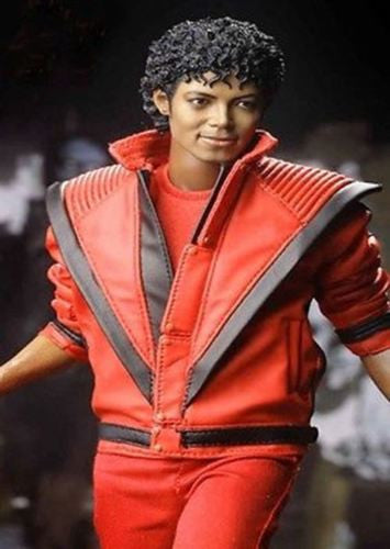 Michael Jackson Thriller Herren echte rote Lederjacke – Majestic