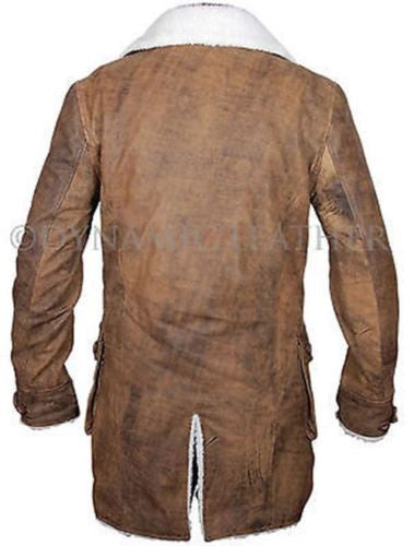 Bane Dark Knight Rises Trenchcoat aus echtem Rindsleder für Herren, braun
