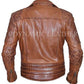 Classic Motorcycle Biker Brown Distressed Vintage Leather Jacket