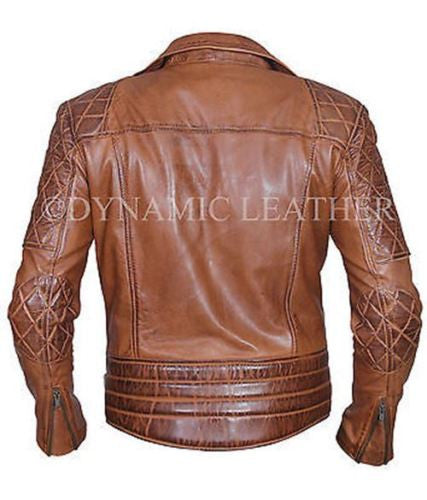 Classic Motorcycle Biker Brown Distressed Vintage Leather Jacket