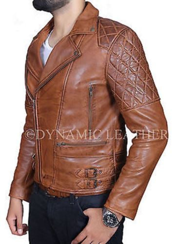 Classic Motorcycle Biker Brown Distressed Vintage Leather Jacket