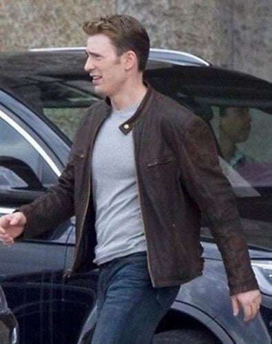 Captain America Civil War Steve Rogers Brown Distressed Cowhide Leather Jacket