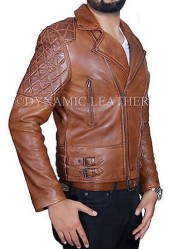 Classic Motorcycle Biker Brown Distressed Vintage Leather Jacket