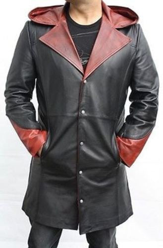 DEVIL MAY CRY 5 - DANTE 100% GENUINE COWHIDE LEATHER COSTUME TRENCH COAT / JACKET