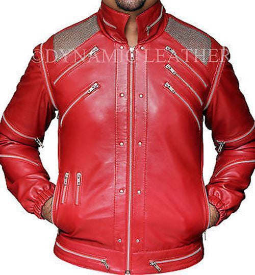Michael Jackson Beat it "MJ Beat it" Real Leather Jacket with real metal mesh