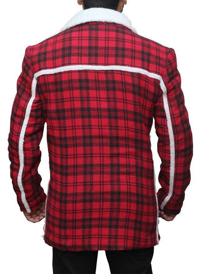 Deadpool Wade Wilson Ryan Reynolds Red Shearling Men Fashion Coat Jacket Majestic Leather