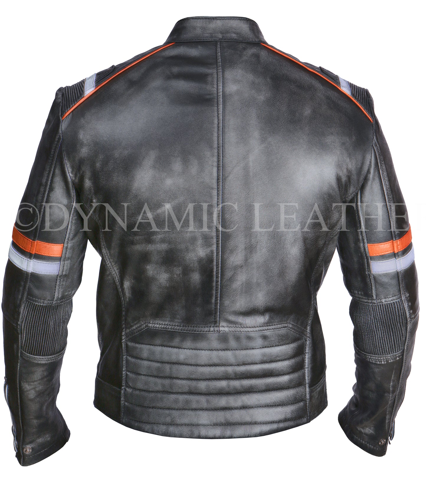 Mens Vintage Milano Stitch Cafe Racer Biker Retro Moto Distressed Leather Jacket