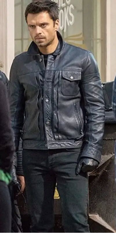 The Falcon And The Winter Soldier Bucky Barnes Sebastian Stan Jacket BNWT Majestic Leather