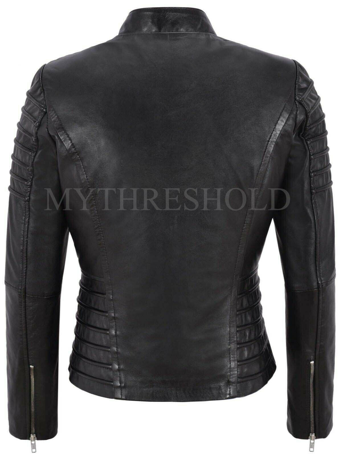 New Notorious Black Biker Women's Genuine Leather Jacket Real Slimfit Jacket Majestic Leather
