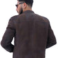 NEW MENS CHOCO BROWN REAL LAMBSKIN NUBUCK SNUFF PREMIUM LEATHER JACKET