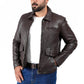 Vintage Brown Real Leather Jacket | Majestic Leather — front view | Majestic Leather UK