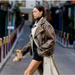 WOMEN REAL LEATHER BIKER DISTRESS OVERSIZE JACKET