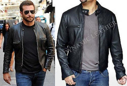 Majestic Leather - Neu Stylisch Bradley Cooper Modisch Biker Echtleder Jacke Neu mit Etikett