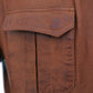 Men's New Biker Light Tan Brown Lambskin Leather Shirt | Majestic Leather Majestic Leather
