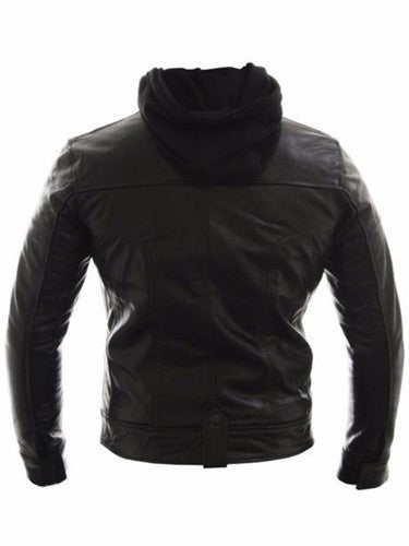 Majestic Leather - Rennen Jacke Motorrad Leder Bikerjacke Abnehmbare Kapuze - Alle Größen