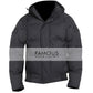 Aviator Style Men Black Hoodie Winter Jacket — front view | Majestic Leather UK