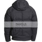 Aviator Style Men Black Hoodie Winter Jacket — back view | Majestic Leather UK