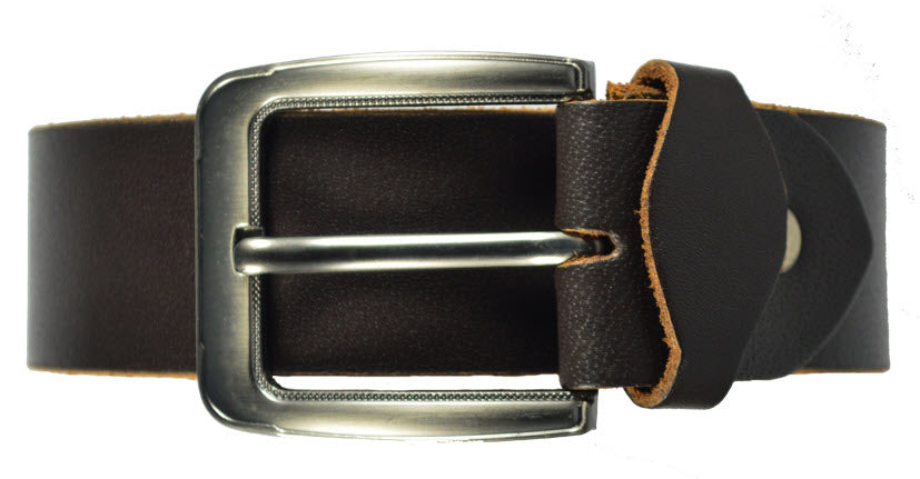 Men's Rustic No Break Thick Buffalo Genuine Leather Jeans Belt