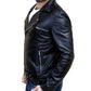 Black Leather Jacket Lapel Collar | Majestic Leather — side profile | Majestic Leather UK