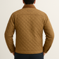Majestic Leather - Men's New Men’s Tan Yellow Quilted Stone Jacket with Corduroy Collar – Diamond Stitch Field Coat with Zip Closure Majestic Leather